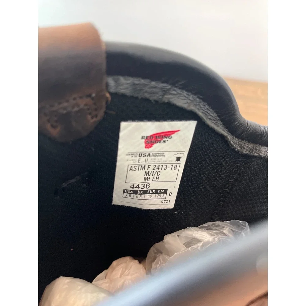 Red Wing 4436‎ Mens Waterproof Metatarsal Guard Pull On Work Boots Brown 7.5 D